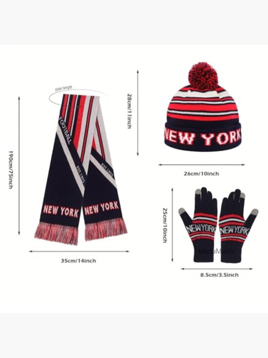 Winter Knit Beanie Hat Gloves Scarf Set Touchscreen Fleece Lined display picture 1